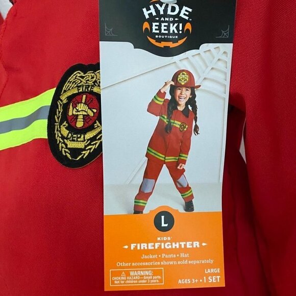 Target Hyde and Eek Kid's Firefighter Jacket Pants and Hat Sz Large 12-14 - Picture 7 of 8